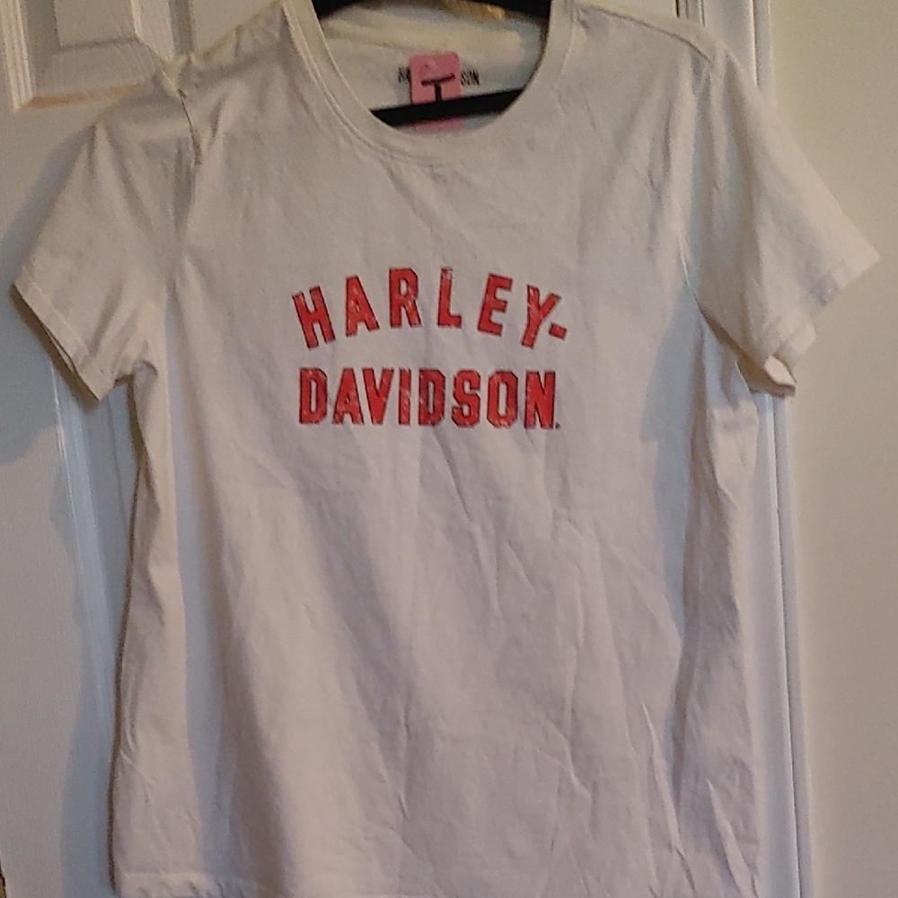 Harley-Davidson White T-Shirt with Red Logo